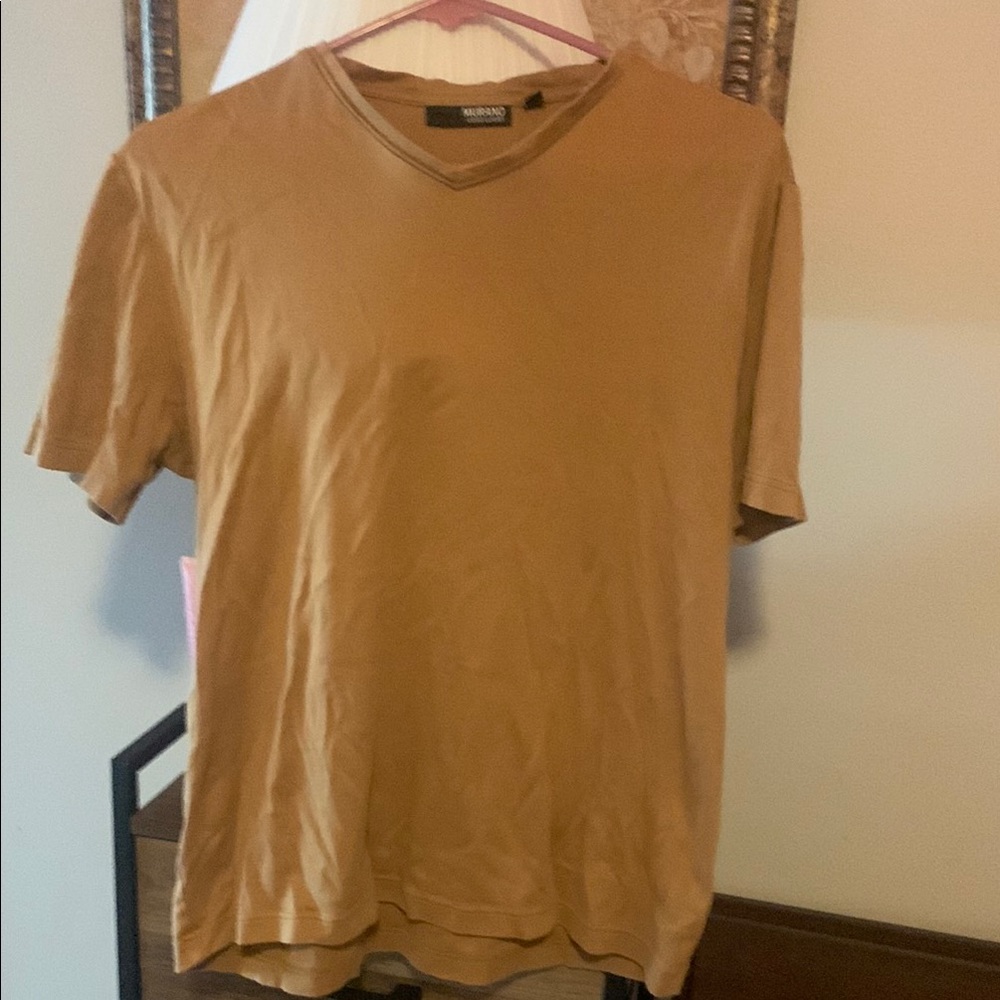 Men's Tan V-Neck T-Shirt